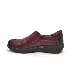 Laura Azaña Mocasín combi botón PE 11882 Burdeos | Calzados Santa Clar