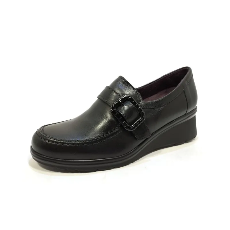 Pitillos Cuña 5 hebilla PE 5321 Negro | Calzados Santa Clara