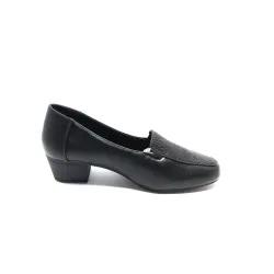 Leirong Tacón mocasín serpiente 8560 Negro | Calzados Santa Clara