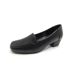 Leirong Tacón mocasín serpiente 8560 Negro | Calzados Santa Clara