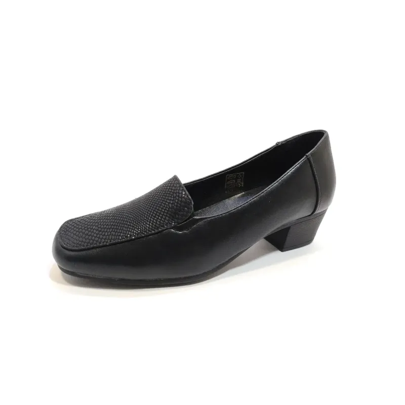 Leirong Tacón mocasín serpiente 8560 Negro | Calzados Santa Clara