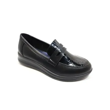 Leirong Mocasín cuña coco 907 Negro | Calzados Santa Clara
