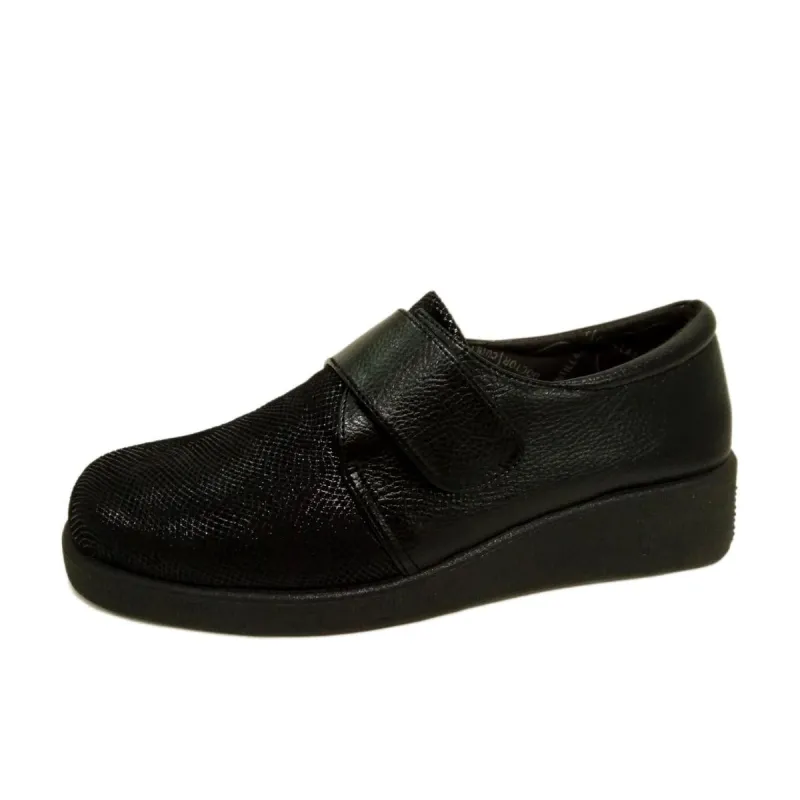 Dr. Cutillas Cuña licra velcro grabado 57420 Negro | Calzados Santa Cl