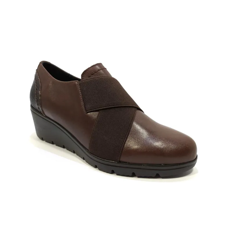 DChicas Cuña 5cm elást. Cruz PE 4651 Espresso | Calzados Santa Clara